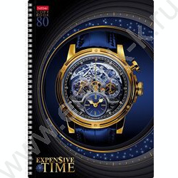 Тетрадь  80л А4 клетка/спираль "Time" /мат.ламин. 3D фольга,3D лак/ ассорти | Фото 1