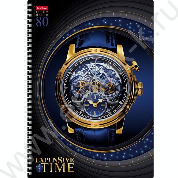 Тетрадь  80л А4 клетка/спираль "Time" /мат.ламин. 3D фольга,3D лак/ ассорти | Фото 1