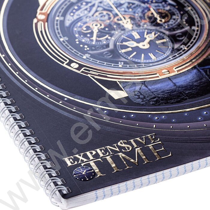 Тетрадь  80л А4 клетка/спираль "Time" /мат.ламин. 3D фольга,3D лак/ ассорти | Фото 3