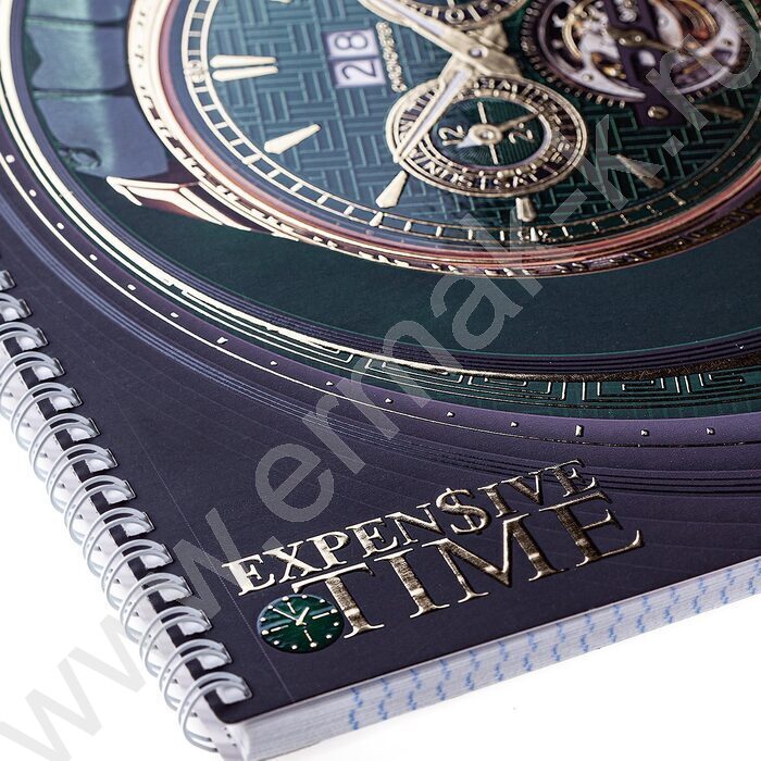 Тетрадь  80л А4 клетка/спираль "Time" /мат.ламин. 3D фольга,3D лак/ ассорти | Фото 5