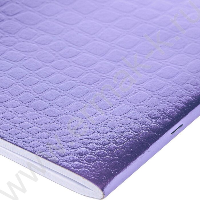 Тетрадь  96л А4 клетка "Бум/винил" METALLIC тиснение CROCO Фиолетовый | Фото 3