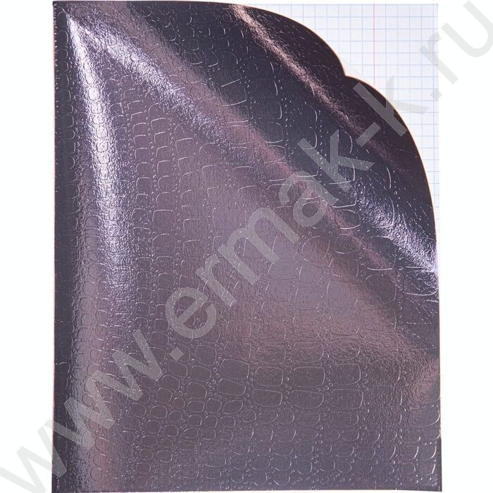 Тетрадь  96л клетка "Бум/винил" METALLIC тиснение CROCO коричневый | Фото 2