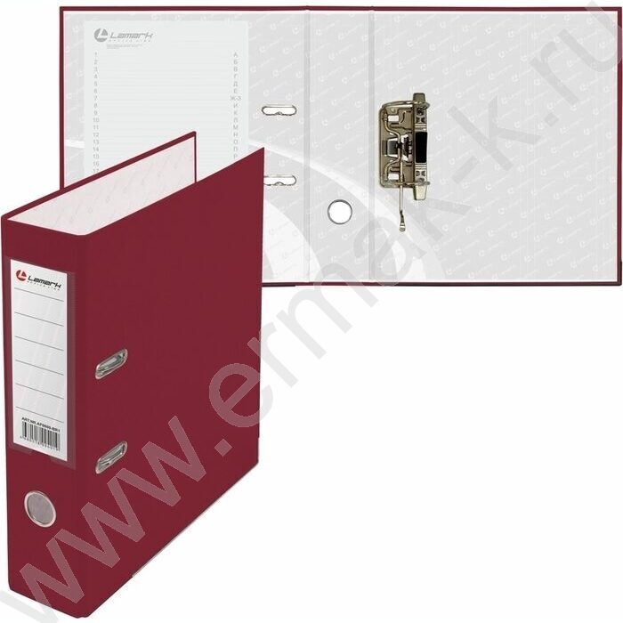 Файл 80мм PP собранный метал.окантовка бордовый с карманом | Фото 2