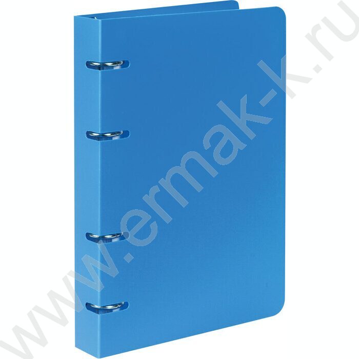 Тетрадь  80л А5 клетка/кольца/пластик обл. /голубая | Фото 1