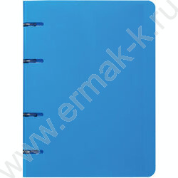 Тетрадь  80л А5 клетка/кольца/пластик обл. /голубая | Фото 2