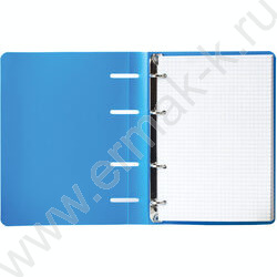 Тетрадь  80л А5 клетка/кольца/пластик обл. /голубая | Фото 3