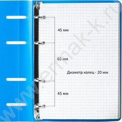 Тетрадь  80л А5 клетка/кольца/пластик обл. /голубая | Фото 6