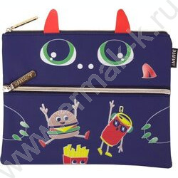 Папка д/тетрадей А5 24,5x20см "Monster" искусственная кожа soft touch, на молнии | Фото 1