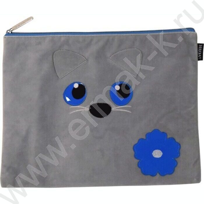 Папка д/тетрадей А4 33x24см "Крошка Енот" бархатная ткань, ушки, на молнии | Фото 1