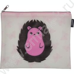 Папка д/тетрадей A5 24,5x20см "Cute Hedgehog" силикон, на молнии | Фото 1