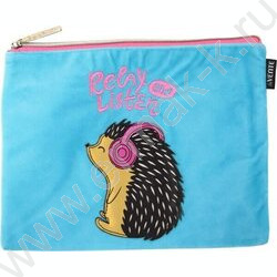 Папка д/тетрадей А5 24,5x20см "Music Hedgehog" бархатная ткань, на молнии | Фото 1