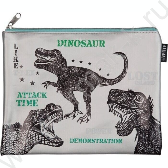 Папка д/тетрадей A5 24,5x20см "Lost Island" серебристая искусственная кожа, на молнии | Фото 1