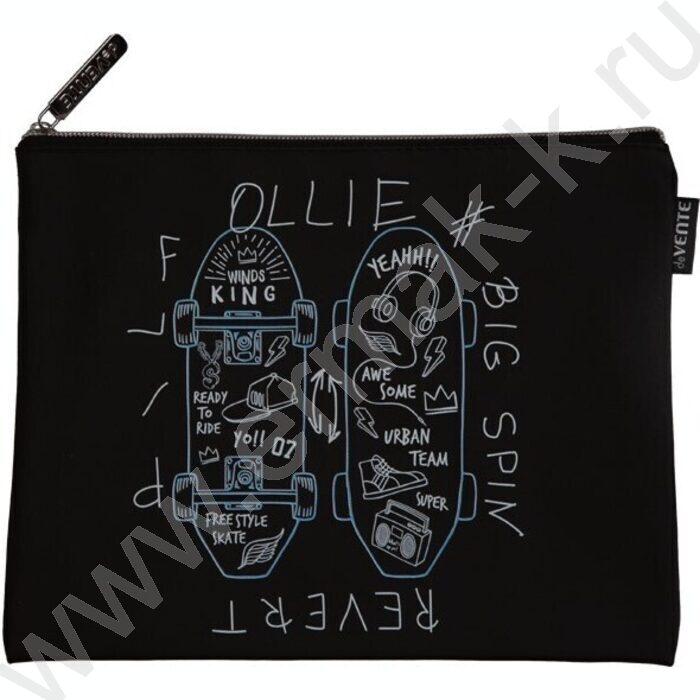 Папка д/тетрадей A5 24,5x20см "Skate" искусственная кожа soft touch, на молнии | Фото 1