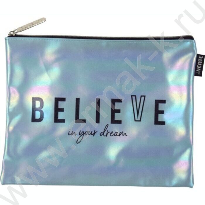 Папка д/тетрадей A5 26x20см "BELIEVE" искусственная кожа, на молнии сверху | Фото 1