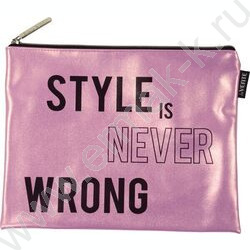 Папка д/тетрадей A5 26x20см "Style Is Never Wrong" перламутр. искусств. кожа, на молнии сверху | Фото 1