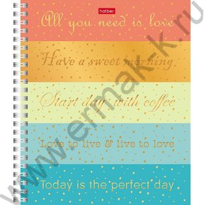 Тетрадь 120л клетка/спираль/тв.обл. "Be happy"