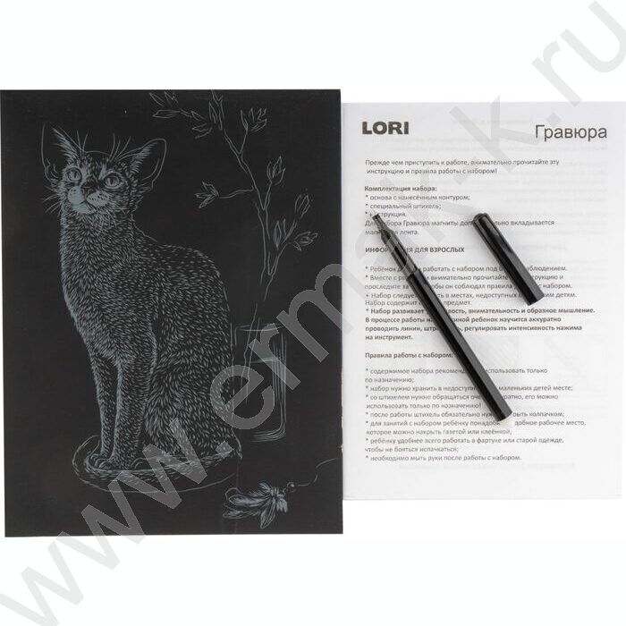 Набор д/творчества Гравюра большая Абиссинская кошка с эффектом золота | Фото 4
