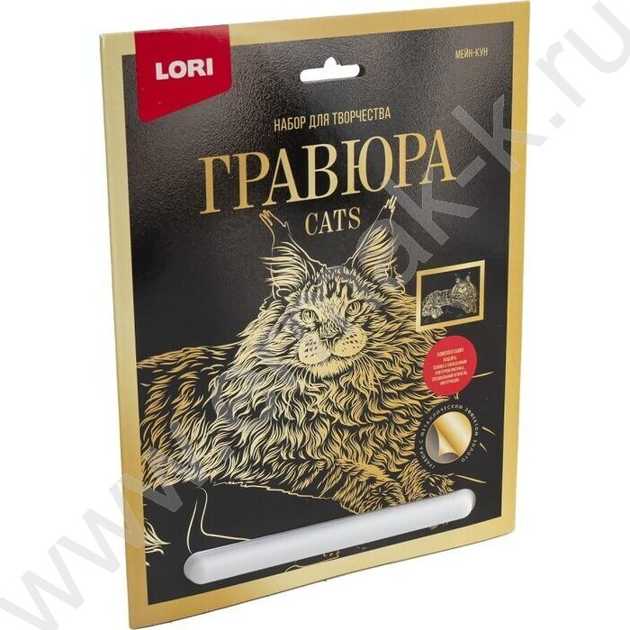Набор д/творчества Гравюра большая Мейн-кун с эффектом золота | Фото 3