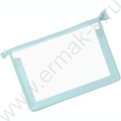 Папка д/тетрадей А4 пластик молния сверху мятная б/цв | Фото 1