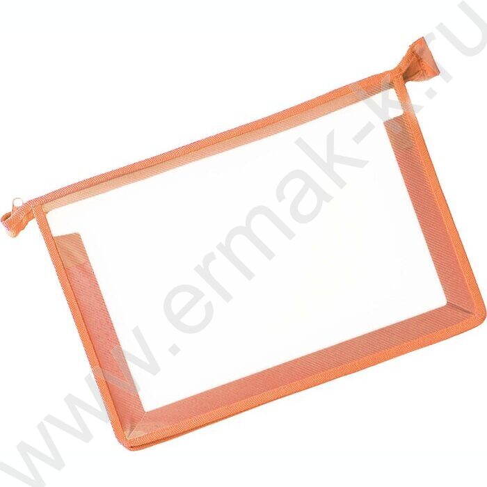 Папка д/тетрадей А4 пластик молния сверху персиковая б/цв | Фото 1