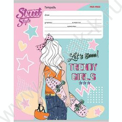 Тетрадь  12л линейка косая "Стильные девчонки" ассорти | Фото 2