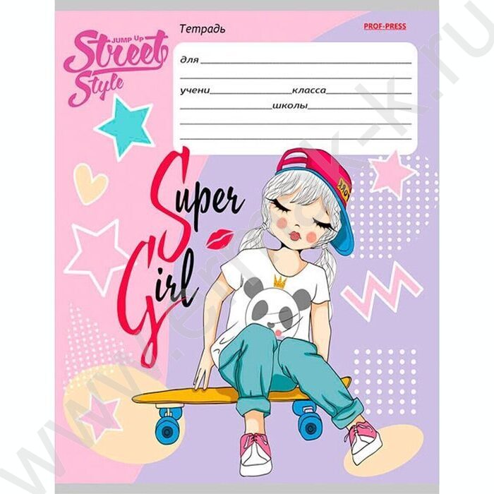 Тетрадь  12л линейка косая "Стильные девчонки" ассорти | Фото 3