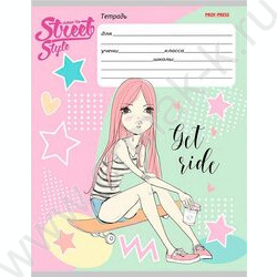 Тетрадь  12л линейка косая "Стильные девчонки" ассорти | Фото 4