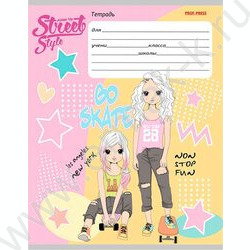 Тетрадь  12л линейка косая "Стильные девчонки" ассорти | Фото 5