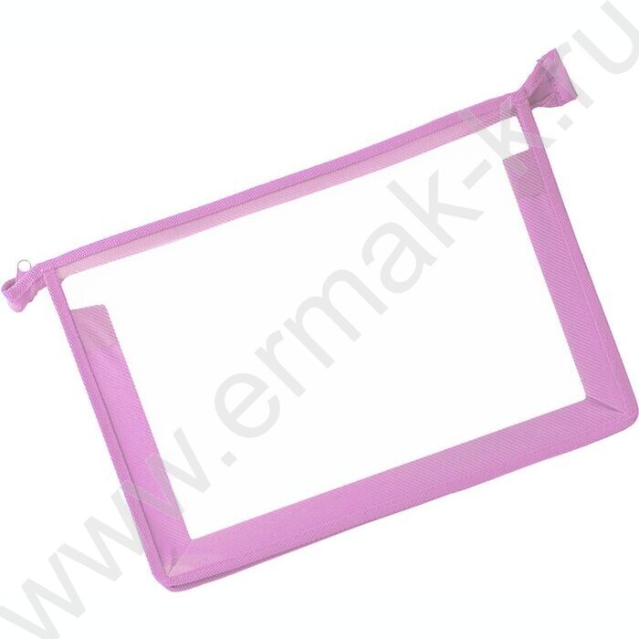 Папка д/тетрадей А4 пластик молния сверху сиреневая б/цв | Фото 1