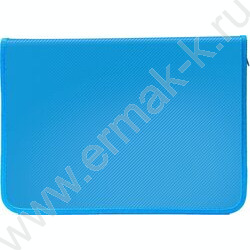 Папка д/тетрадей А4 цветной пластик молния вокруг /голубая | Фото 1