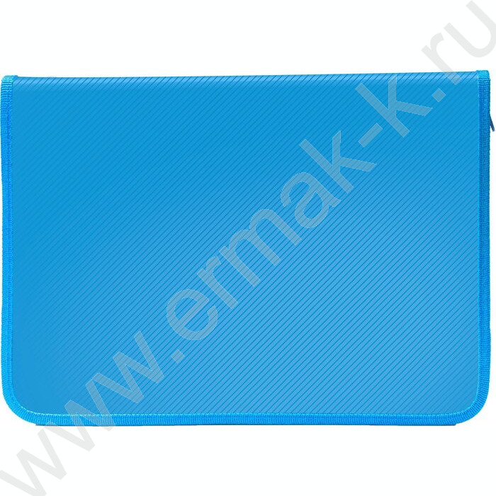 Папка д/тетрадей А4 цветной пластик молния вокруг /голубая | Фото 1