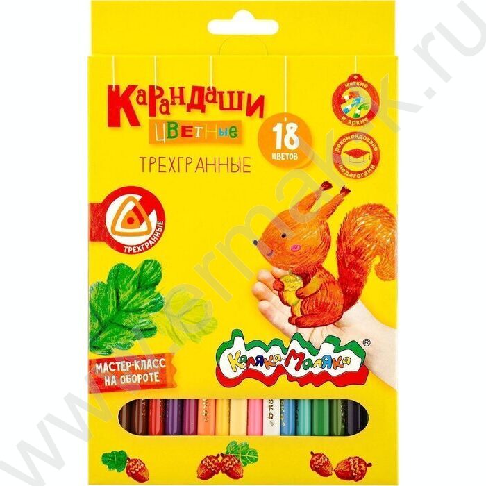 Карандаши  18цв Каляка-Маляка /трехгранные/ карт. коробка, европодвес | Фото 1