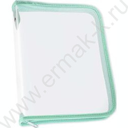 Папка д/тетрадей А5 пластик молния вокруг прозр. пластик мятная б/цв | Фото 1