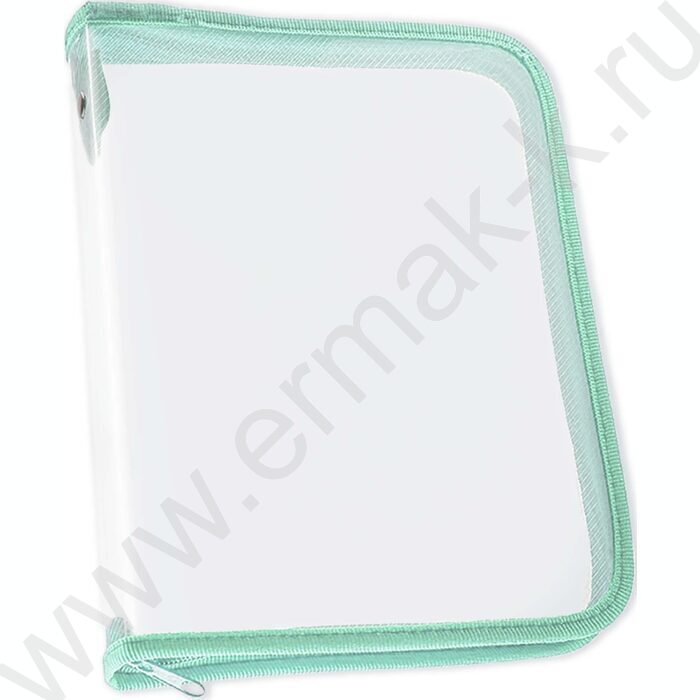 Папка д/тетрадей А5 пластик молния вокруг прозр. пластик мятная б/цв | Фото 1