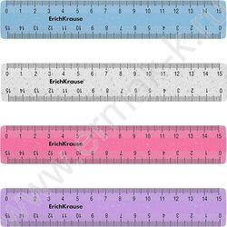 Линейка пл 15см Glitter, полупрозрачная /ассорти /коробка-дисплей | Фото 1