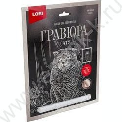 Набор д/творчества Гравюра серебро Британская кошка | Фото 1