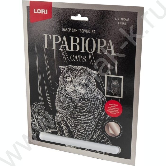 Набор д/творчества Гравюра серебро Британская кошка | Фото 3