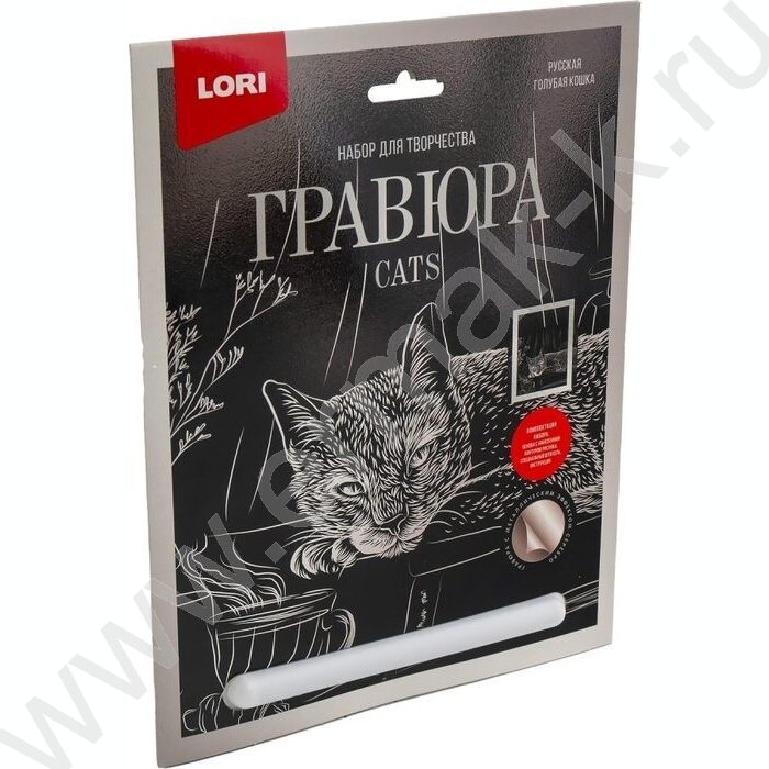 Набор д/творчества Гравюра серебро Русская голубая кошка | Фото 1
