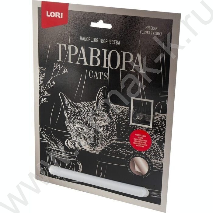 Набор д/творчества Гравюра серебро Русская голубая кошка | Фото 3