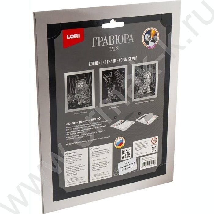 Набор д/творчества Гравюра серебро Русская голубая кошка | Фото 6