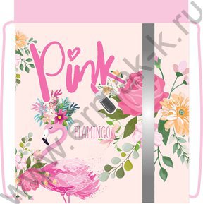Сумка д/обуви 360*460 цветная ЭЛИТ, сетка д/вентиляции, светоотр. полоса "Pink flamingo"