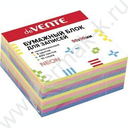 Бумага д/записей  90*90мм /400л 5 неоновых цветов, 10 слоев, 80 г/м² | Фото 1