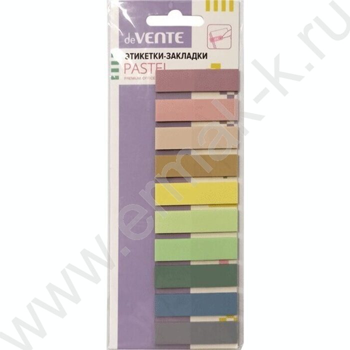 Набор самокл. этикеток-закладок 12*45мм /20л*10 пастель. цветов "Pastel" /пласт. блистер | Фото 1