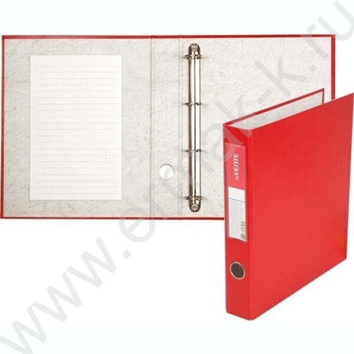 Папка 4 кольца 50мм PP /красная /Ø колец 40мм | Фото 2