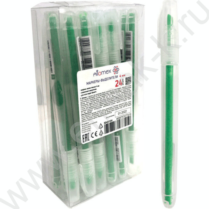 Текстовыделитель /зеленый/ 1-4мм косой, с клипом | Фото 1