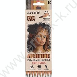 Карандаши  10цв(оттенки цвета кожи) Skin Tones /трехгранные/ d грифеля-4мм - супер мягкий /к/кор | Фото 1