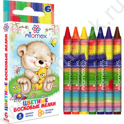 Мелки восковые  6цв / к/кор с подвесом | Фото 1