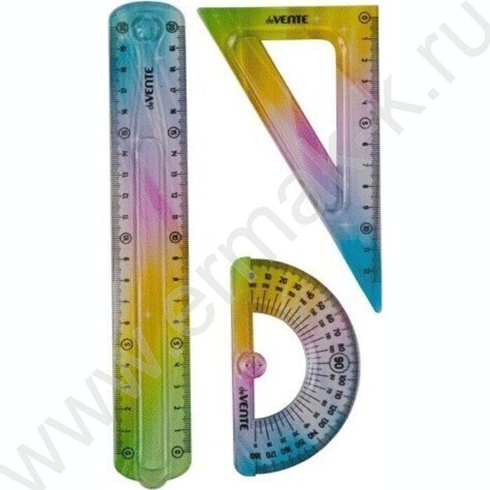 Геометрический набор 3предм малый "Rainbow Flex" /полупрозрачный радужный пластик /блистер | Фото 1