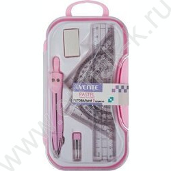 Готовальня  7предм "Pastel" /пастельные цвета /цв.корпус /ассорти | Фото 1