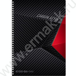 Тетрадь  80л А4 клетка/спираль "CarbonStyle" /лак/ ассорти | Фото 1